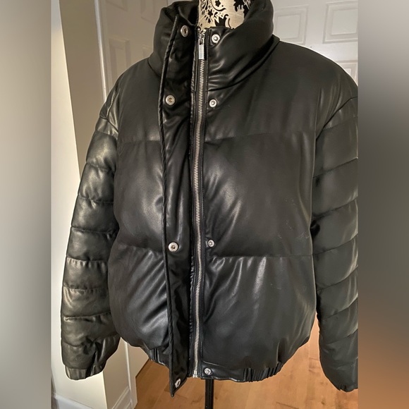 Guess Faux Leather Bomber Jacket - Picture 2 of 5